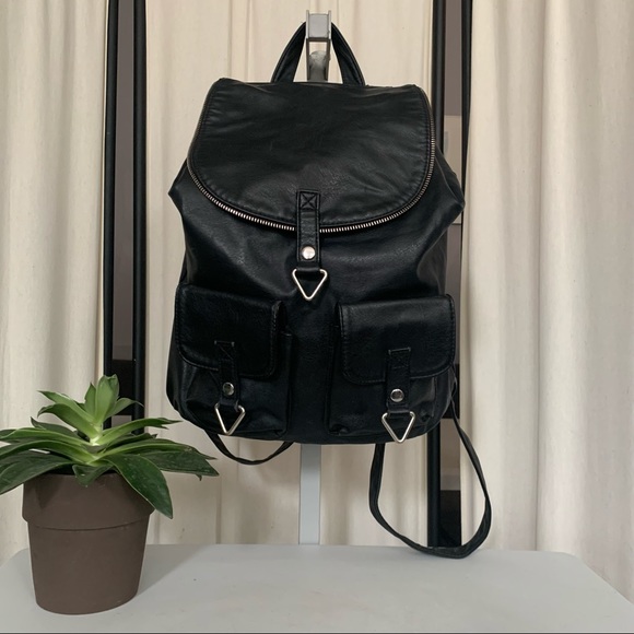Cute Faux Leather Backpack Bag Divided H&M - Picture 3 of 15